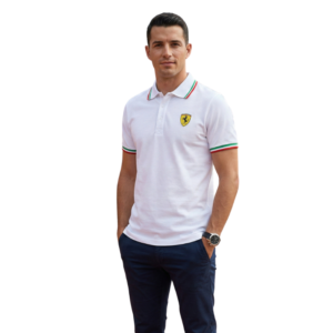 Tricou Polo Bărbați Ferrari SS Italy Flag Piquet