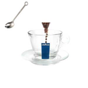 Ceasca Cappucino cu farfurie sticla Lavazza