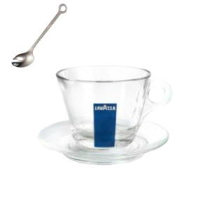 Ceasca Espresso cu farfurie sticla Lavazza